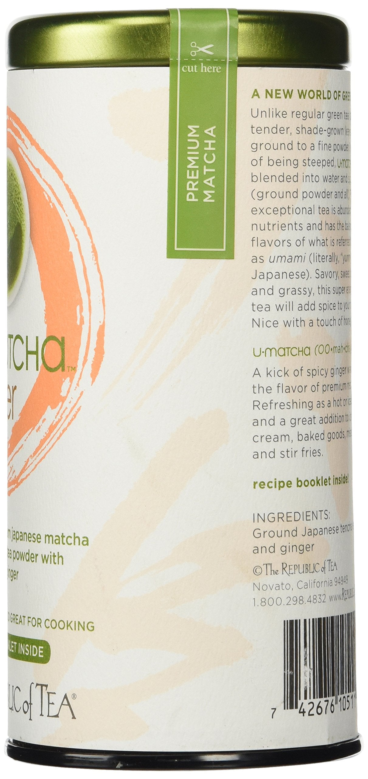The Republic of Tea U-Matcha Ginger Tea Powder, 1.5 Ounces, 20+ Cups
