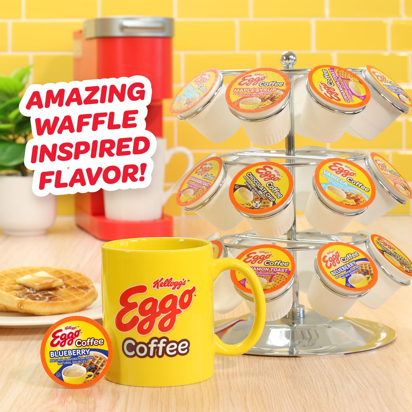 Eggo Blueberry Waffle Flavored Coffee Pods for Keurig, Fair Trade Certified, 40 Count