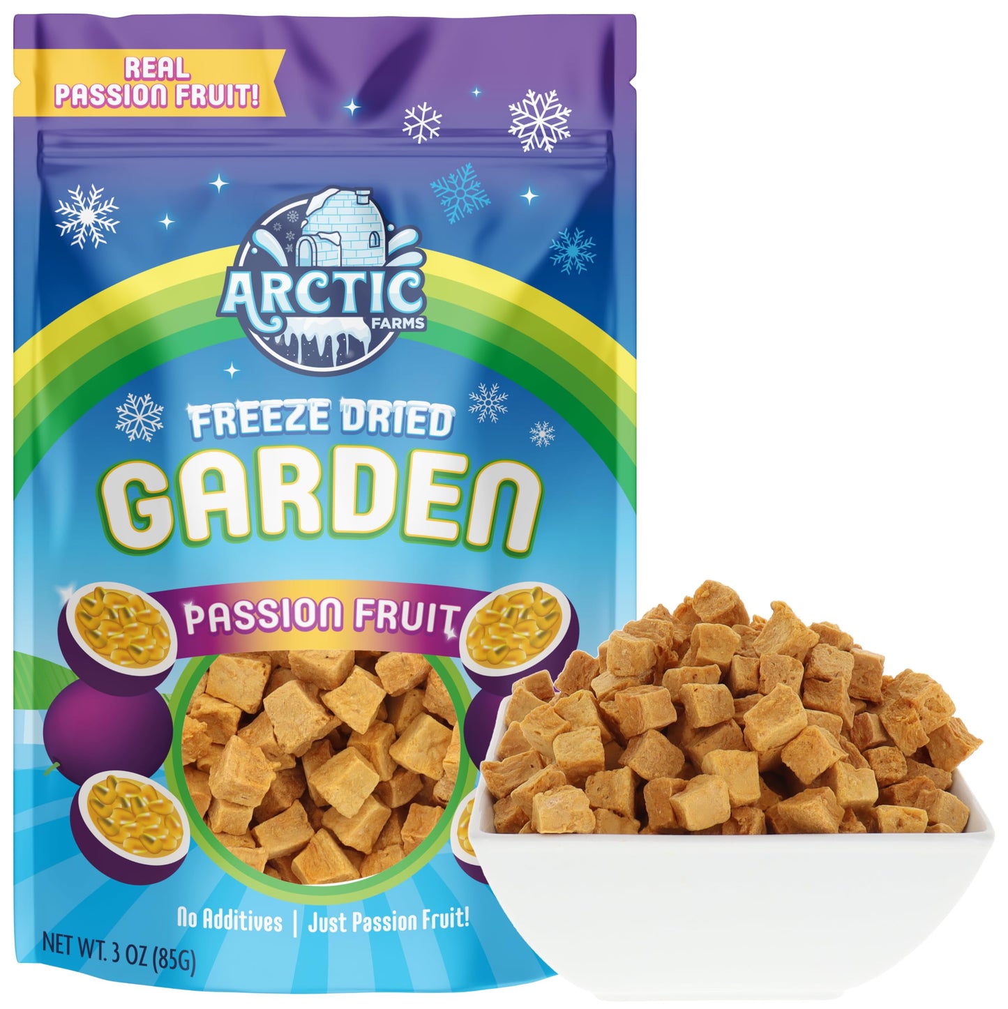 Arctic Farms Garden Pure Freeze Dried Passion Fruit, No Sugar Added, Crunchy Snacks (Passion Fruit)