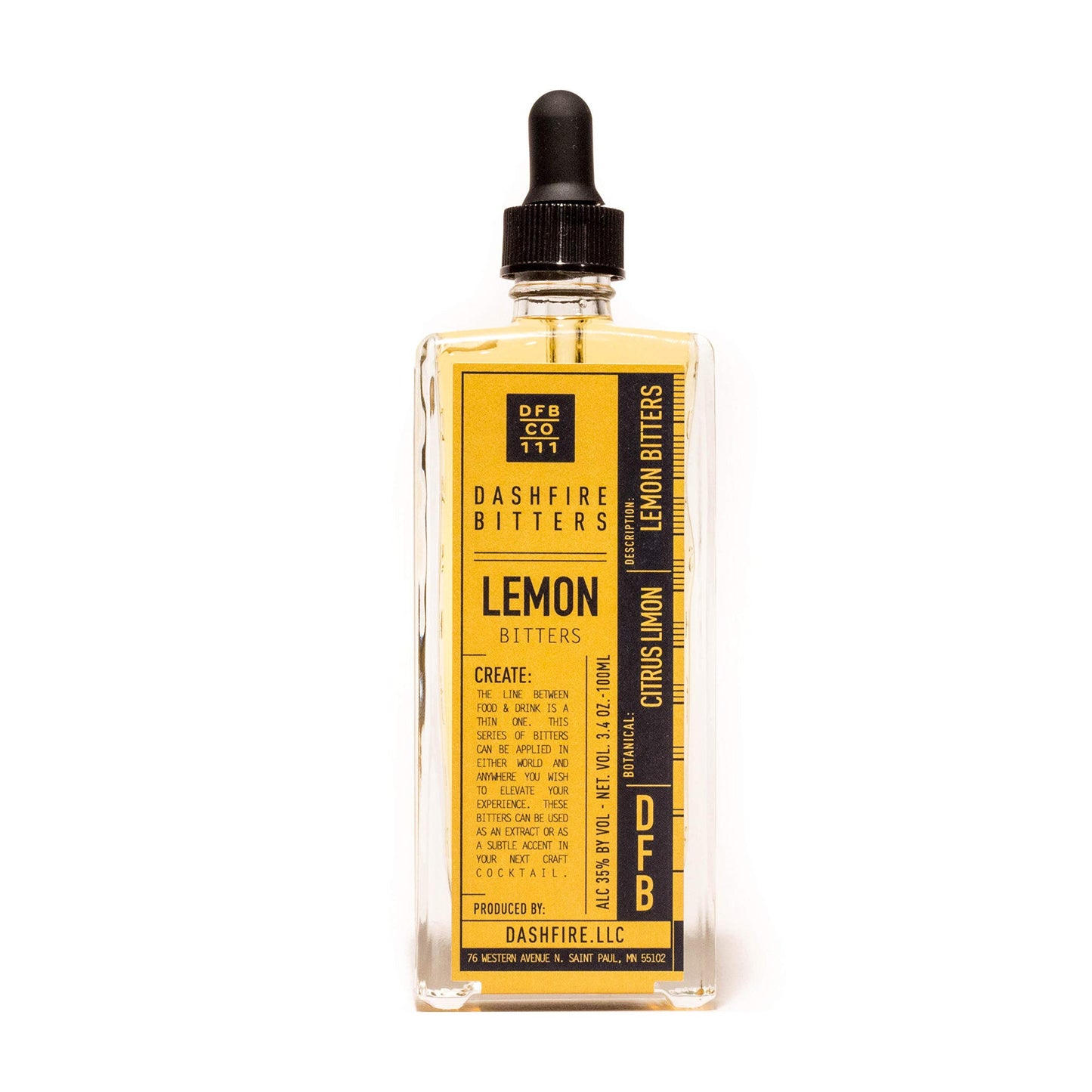 Dashfire Bitters Lemon Cocktail Bitters 100ml Bottle - 3.38 Fl Oz