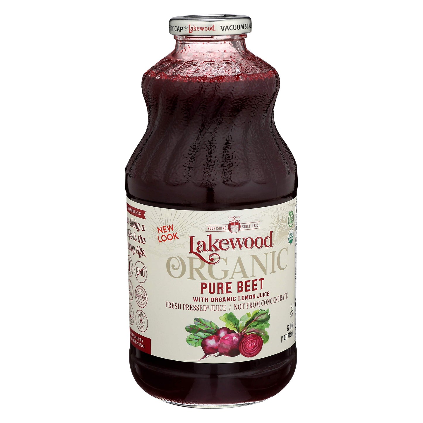 Lakewood Organic Beet Juice, 32 Fl Oz (Pack of 1) Package May Vary