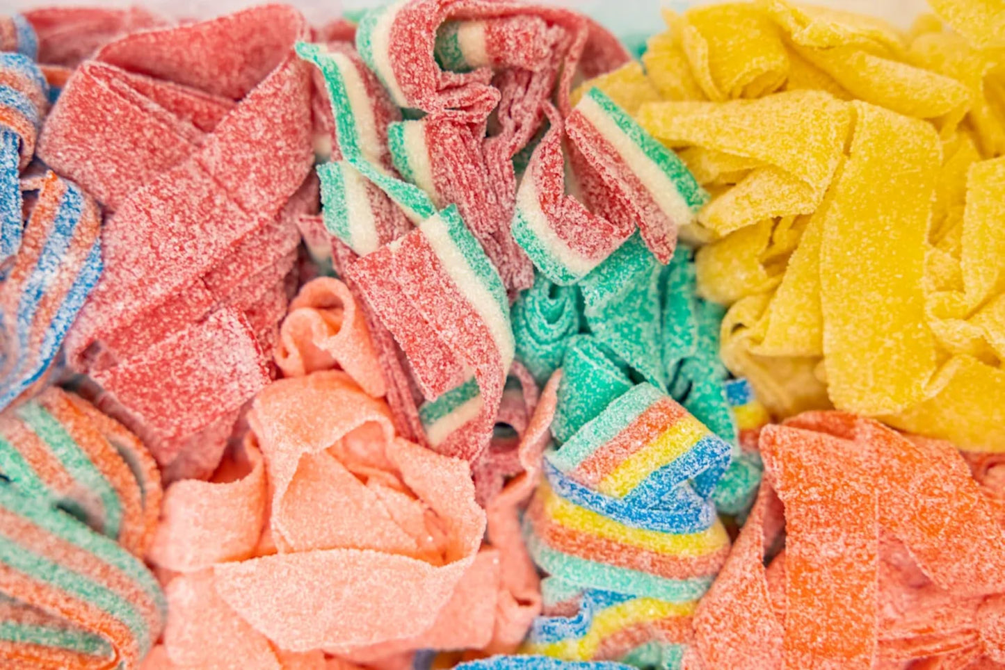 By The Cup Sour Power Blazpberry Sour Belts, 1 lb Bulk Bag, Chewy Candy Treat
