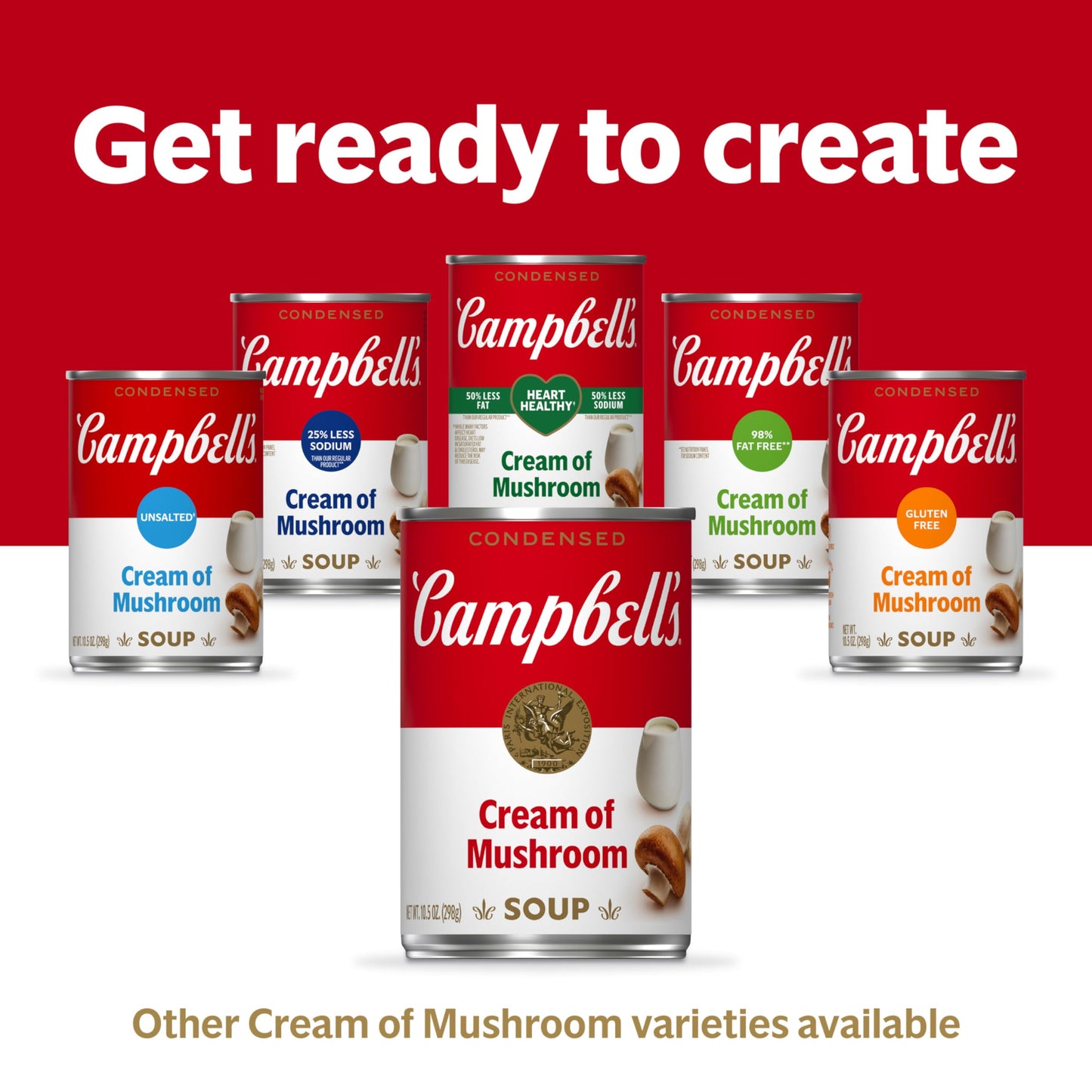 Campbells Condensed Cream of Mushroom Soup, 10.5 oz Cans, Pack of 8