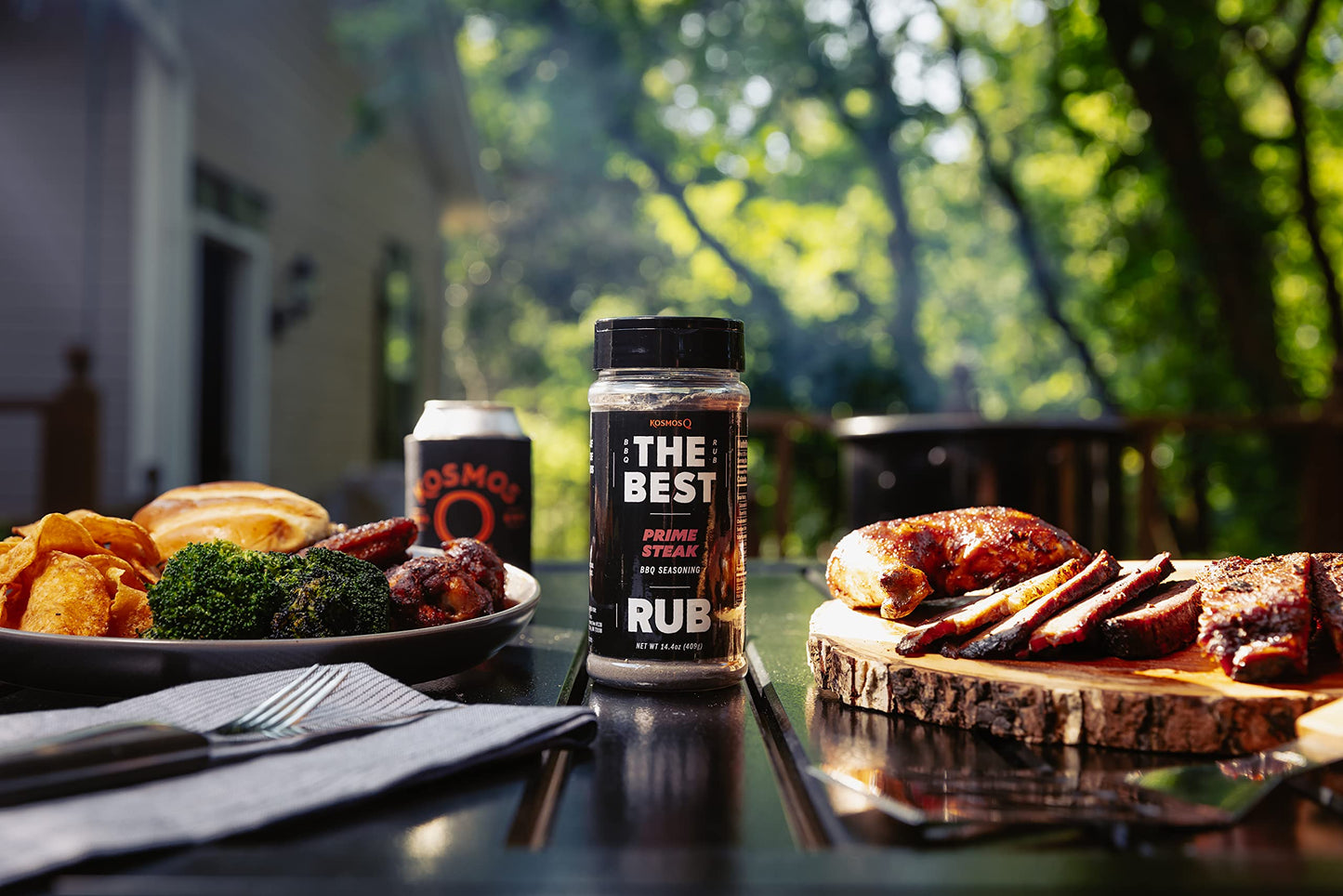 Kosmos Q Prime Steak Rub - BBQ Meat Dry Rub for Steak, Ribs, Pork Chops - 14.4 oz