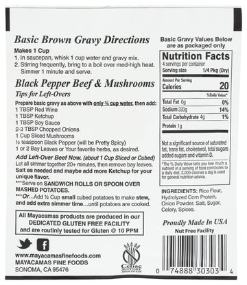 MAYACAMAS FINE FOODS Gravy Mix Brown, 0.7 OZ