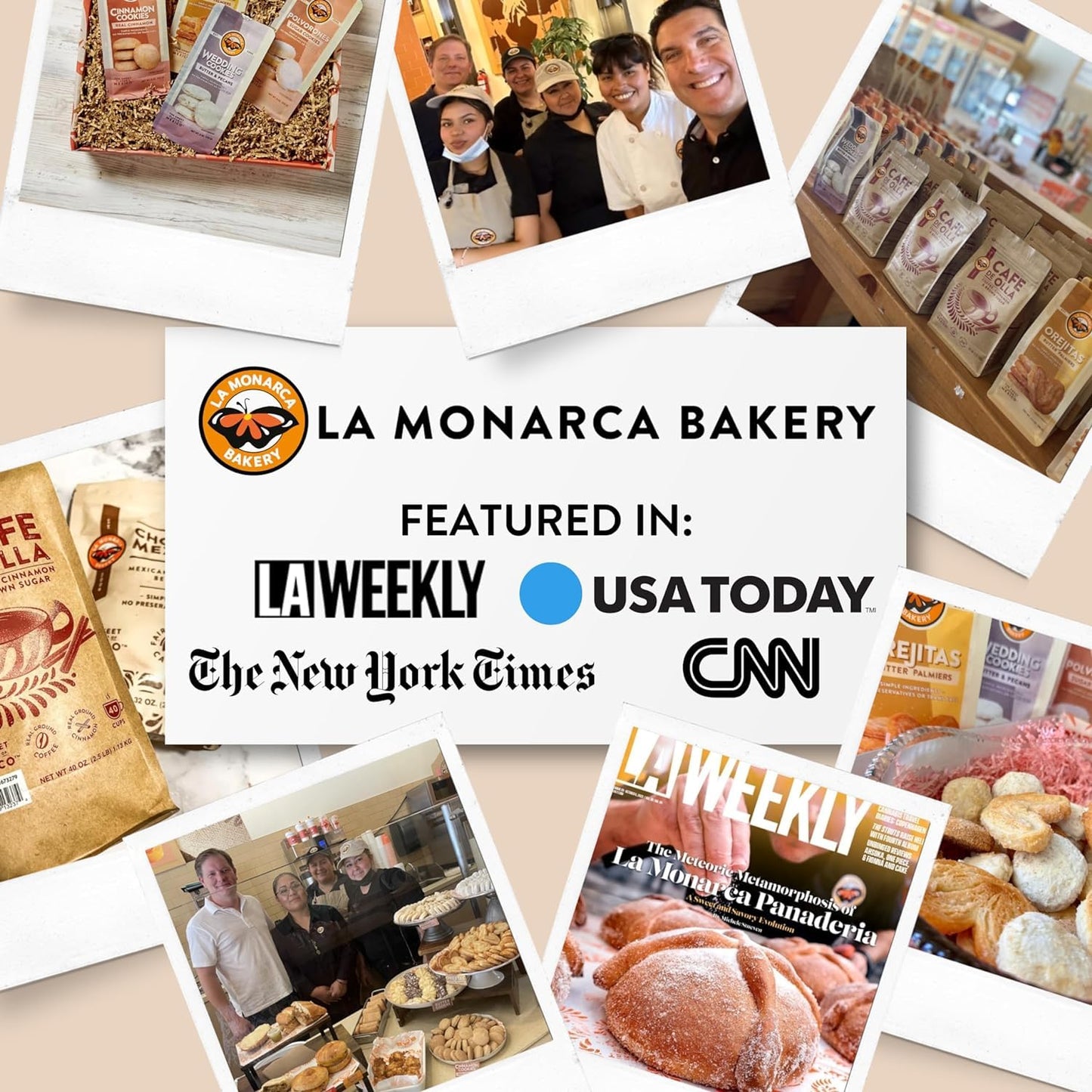 Mexican Cookie Variety Pack (Pack Of 3), Cinnamon Cookies, Mexican Wedding Cookies, Orejitas By La Monarca Bakery