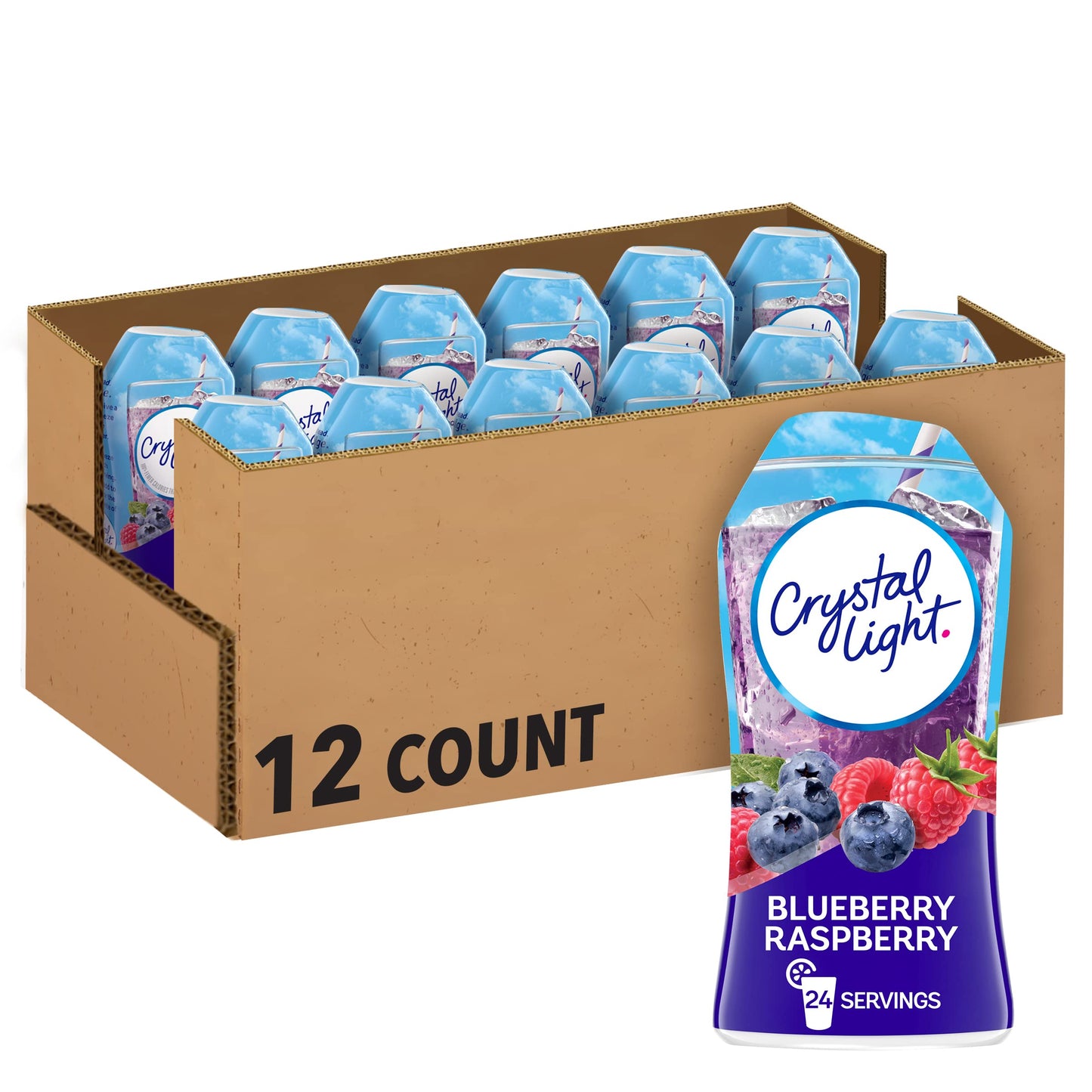 Crystal Light Sugar-Free Zero Calorie Liquid Water Enhancer - Blueberry Raspberry Water Flavor Drink Mix (1.62 fl oz Bottle, Pac