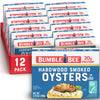 Bumble Bee Canned Smoked Oysters, 3.75 oz Cans, Pack of 12, Gluten Free, 18g Protein per Serving