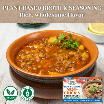 Edward & Son'S Low Sodium Vegan Chicken Bouillon Cubes - Vegan Broth Cubes, Gluten Free, No Trans Fat, Use In Soups, Stews And Pilafs (8 Cubes Of Each) - Pack Of 12