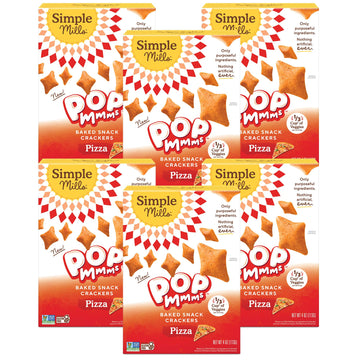 Simple Mills Pop Mmms Baked Snack Crackers, Pizza, Nothing Artificial, Kosher, Gluten Free & Non-GMO, 4 Ounce (Pack of 6)