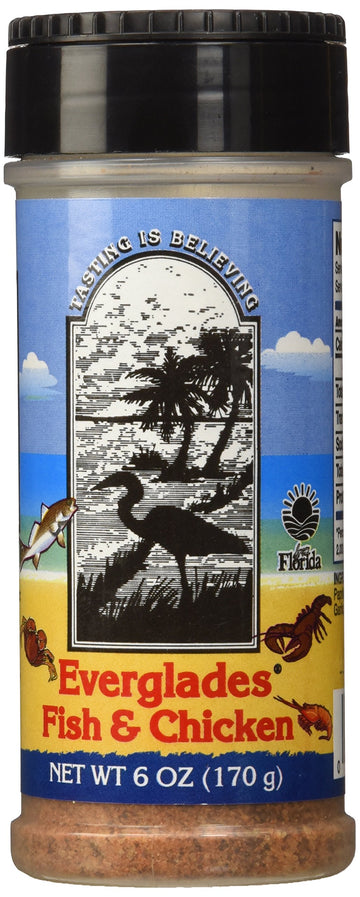 Everglades Fish & Chicken Seasoning For Shrimp, Fish, Crab, Lobster & Poultry Use In Batter, Boils, Or Sprinkle For Broiling & Grilling Made In The Usa 6Oz