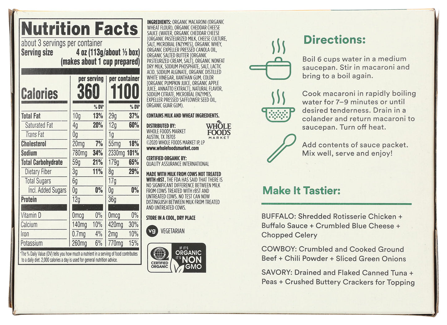 365 by Whole Foods Market, Organic Deluxe Cheddar Shells and Cheese, 12 Ounce