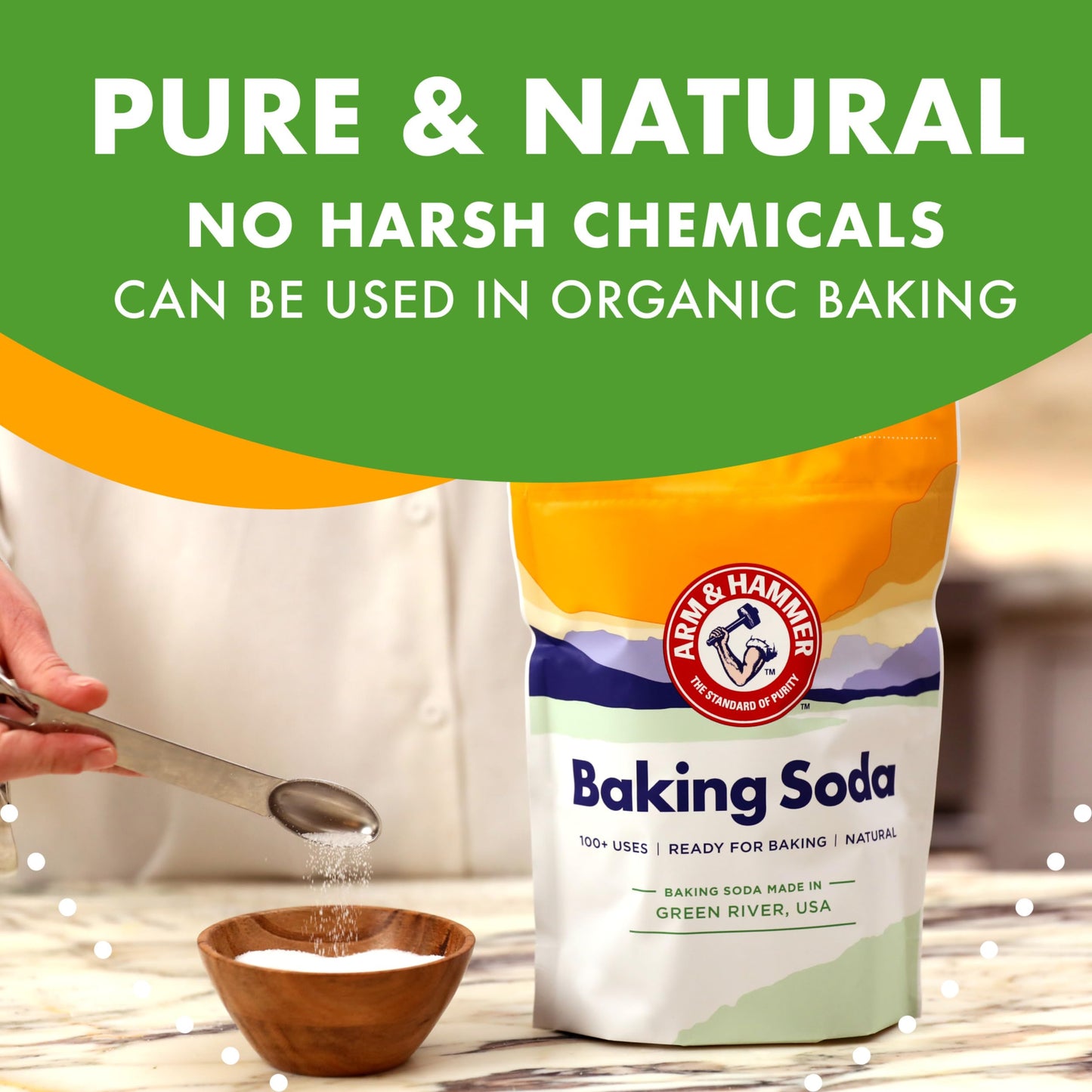 Arm & Hammer Baking Soda, Pure & Natural for Baking, 2.7lb Bag