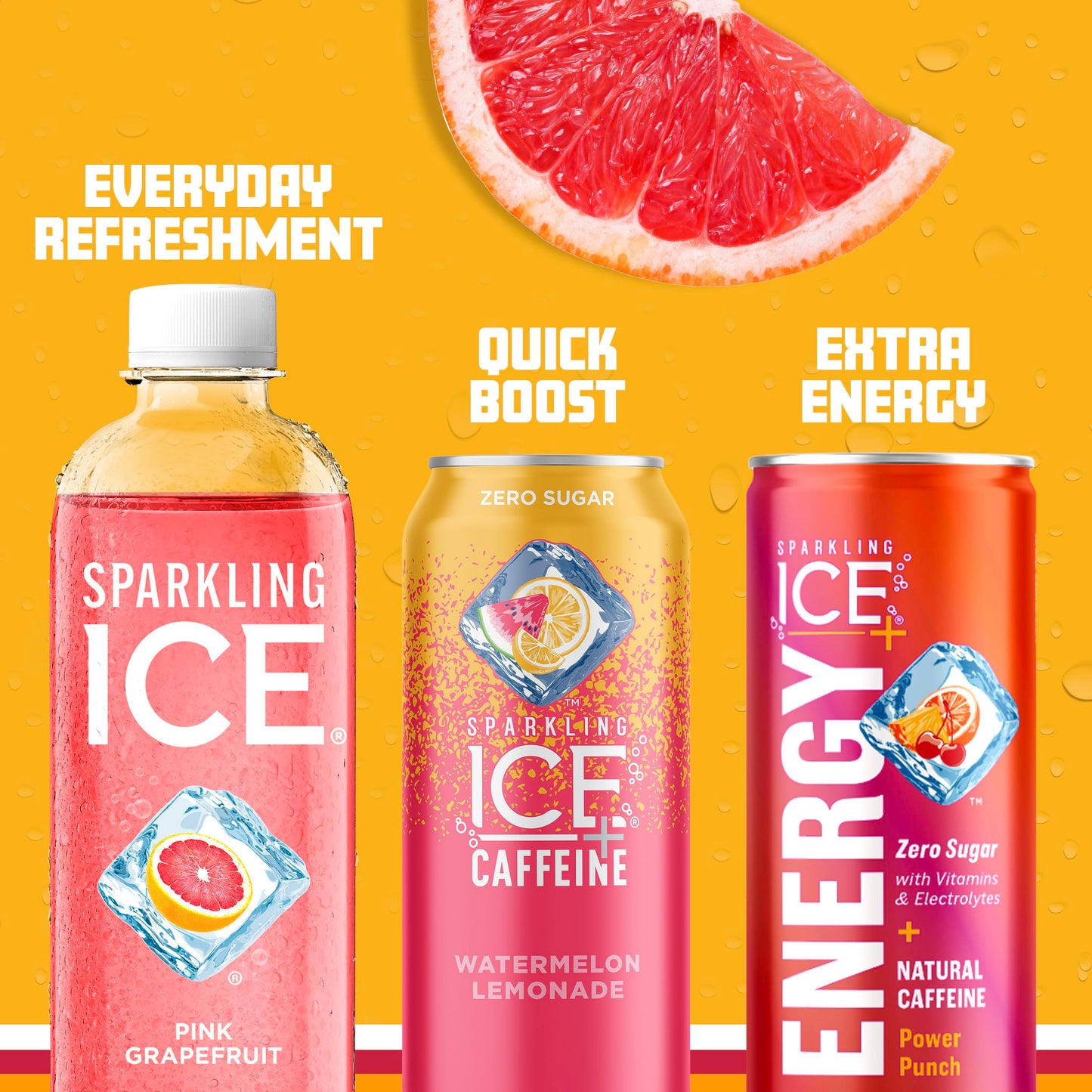 Sparkling Ice Pink G fruit Sparkling Water, Zero Sugar, 17 fl oz Bottles, Pack of 12