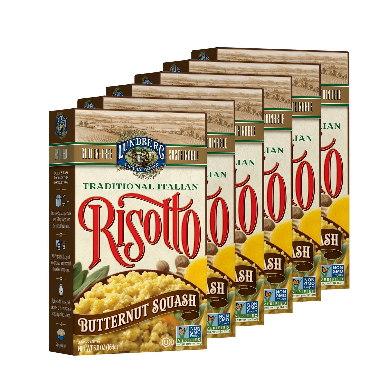 Lundberg Family Farms - Traditional Italian Risotto Butternut Squash Convenient Side Dish 20 Minute Cook Time Pantry Staple Sust