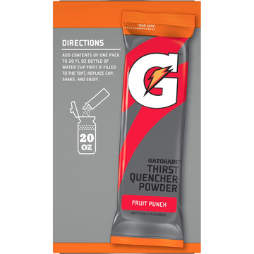The Gatorade Company Thirst Quencher Powder, 1.23oz Packets, Makes 16.9 FL OZ (10 Pack) (Fruit Punch)