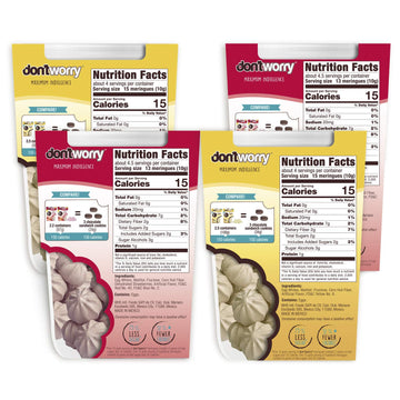 Don'T Worry Meringue Cookies Keto Friendly | Strawberry & Vanilla | 2 Pack | Only 1 Calorie Per Piece | Healthy Candy, Gluten Fr