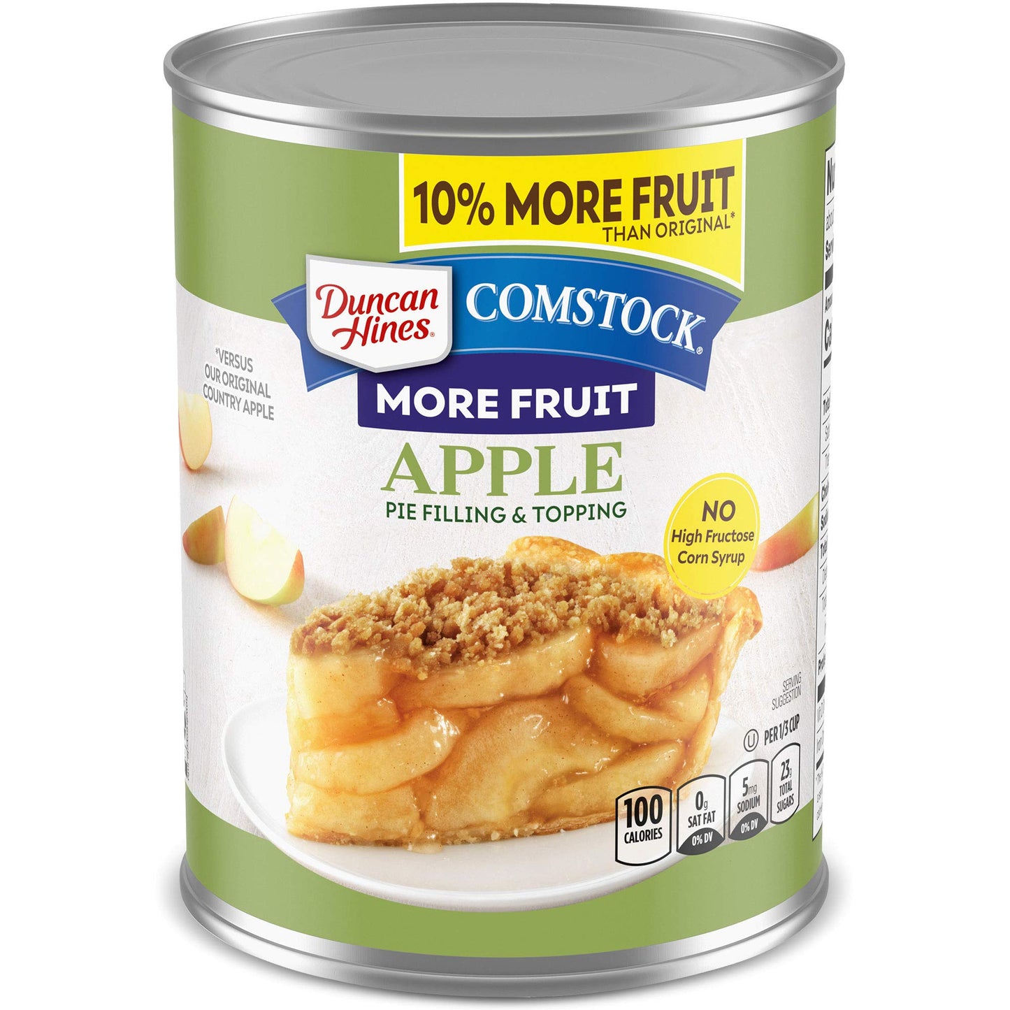 Duncan Hines Comstock More Fruit Pie Filling & Topping, Apple, 20 Ounce (Pack Of 8)