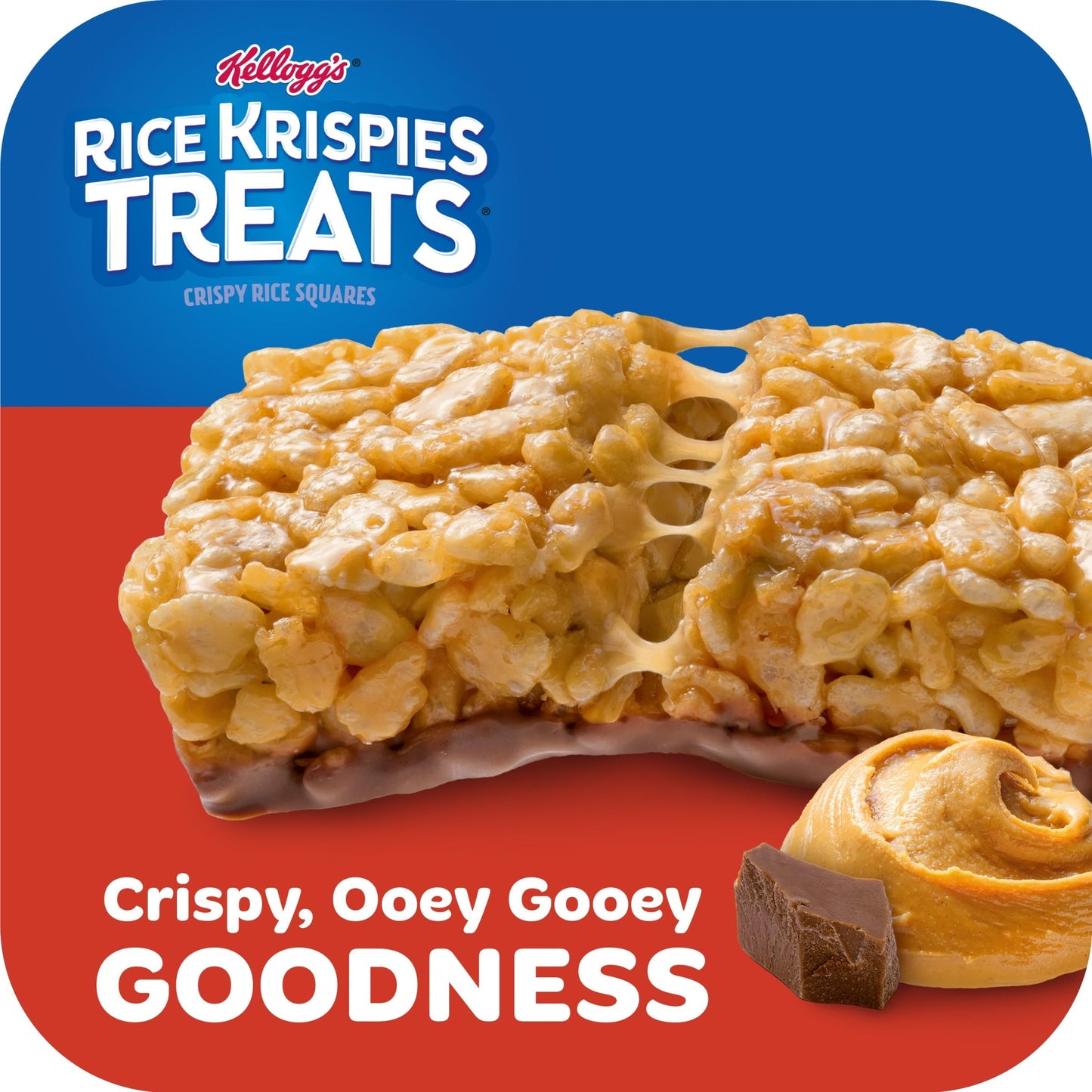 Rice Krispies Treats Crispy Rice Squares, Kids Snacks, Snack Bars, Chocolatey Peanut Butter, 4.9Oz Box (7 Bars)