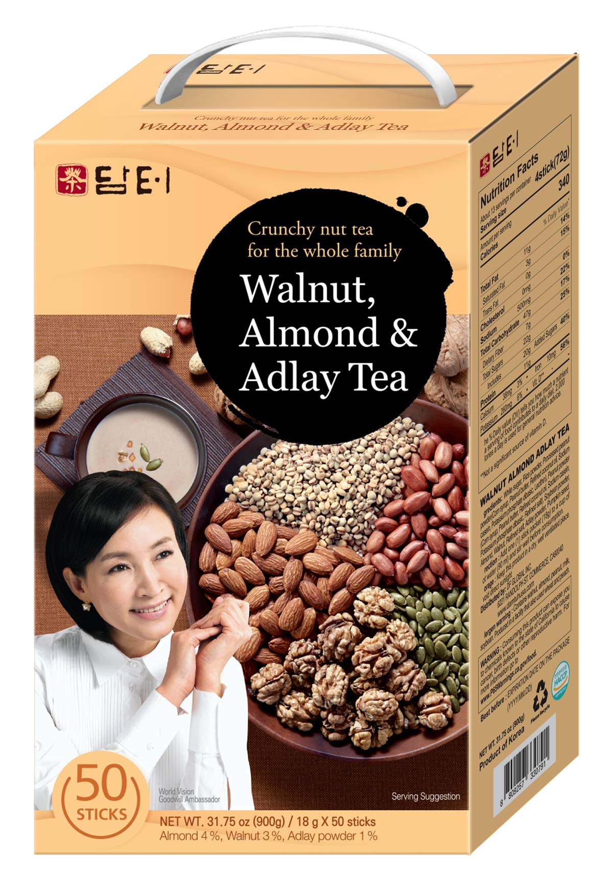 Damtuh Korean Walnut Almond Adlay (Job'S Tear) Powder Meal Replacement Shake Breakfast Simple Meal 50T