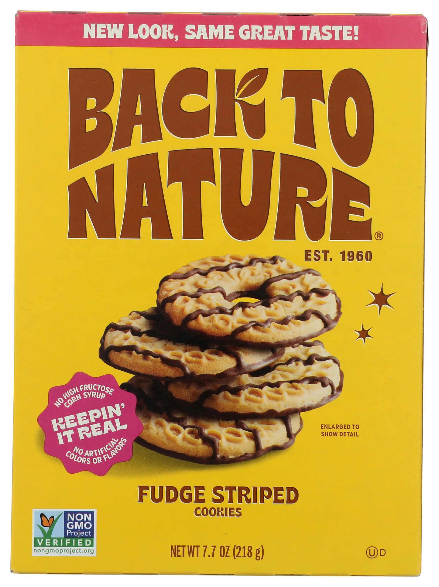 BACK TO NATURE Fudge Striped Cookies, 7.7 OZ