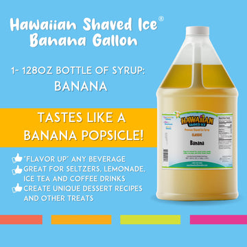 Hawaiian Shaved Ice Syrup, Banana Flavor, 128 Fl Oz (Pack of 1)