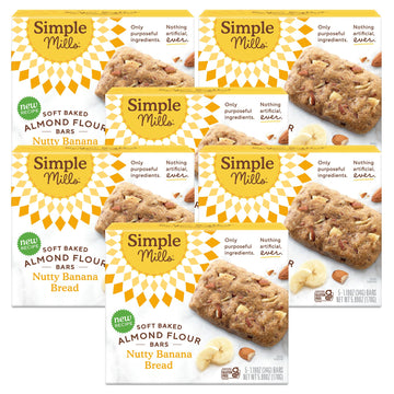Simple Mills Almond Flour Snack Bars, Nutty Banana Bread - Gluten Free, Made With Organic Coconut Oil, Breakfast Bars, Healthy Snacks, Paleo Friendly, 6 Ounce (Pack Of 6)