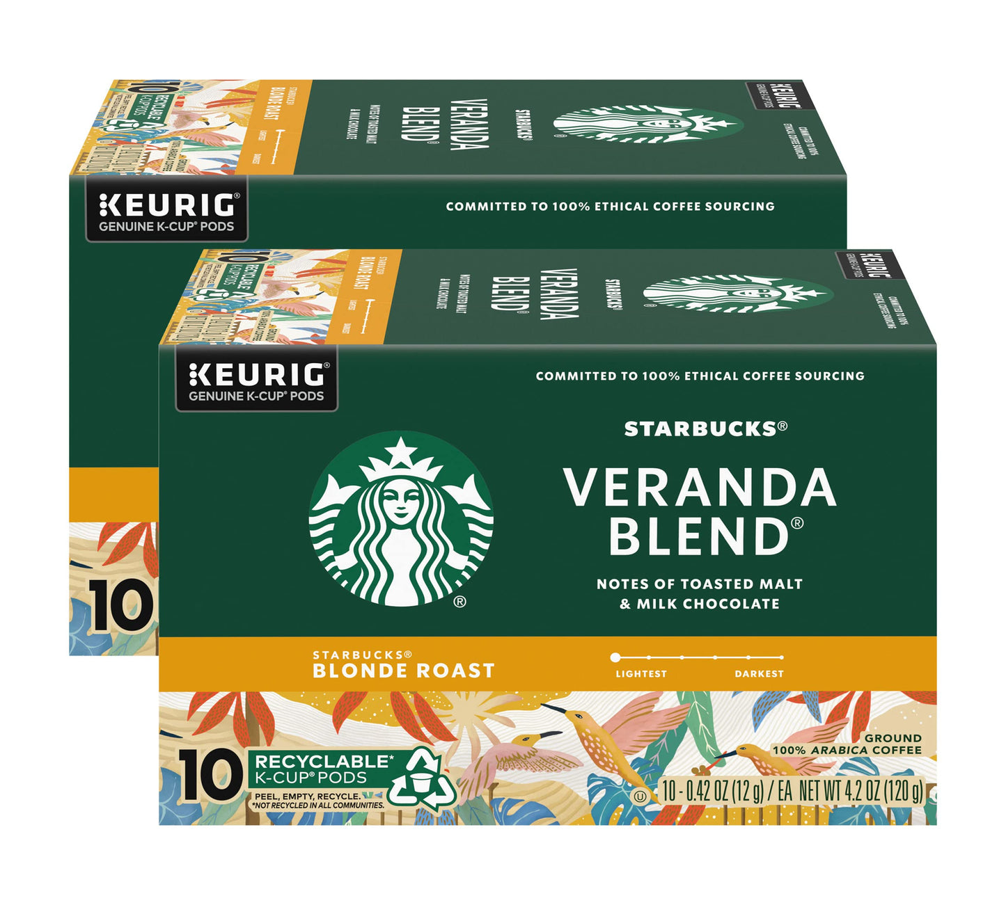 Starbucks Veranda Blend Blonde K-Cup Portion Pack For Keurig K-Cup Beverage Makers 10-Count (Pack Of 2)