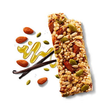 All In Snack Bars Madagascar Vanilla Honey & Almonds - Healthy Snack for mature-themeds and Kids - Gluten Free - Organic - Non-GMO (12 Pack)