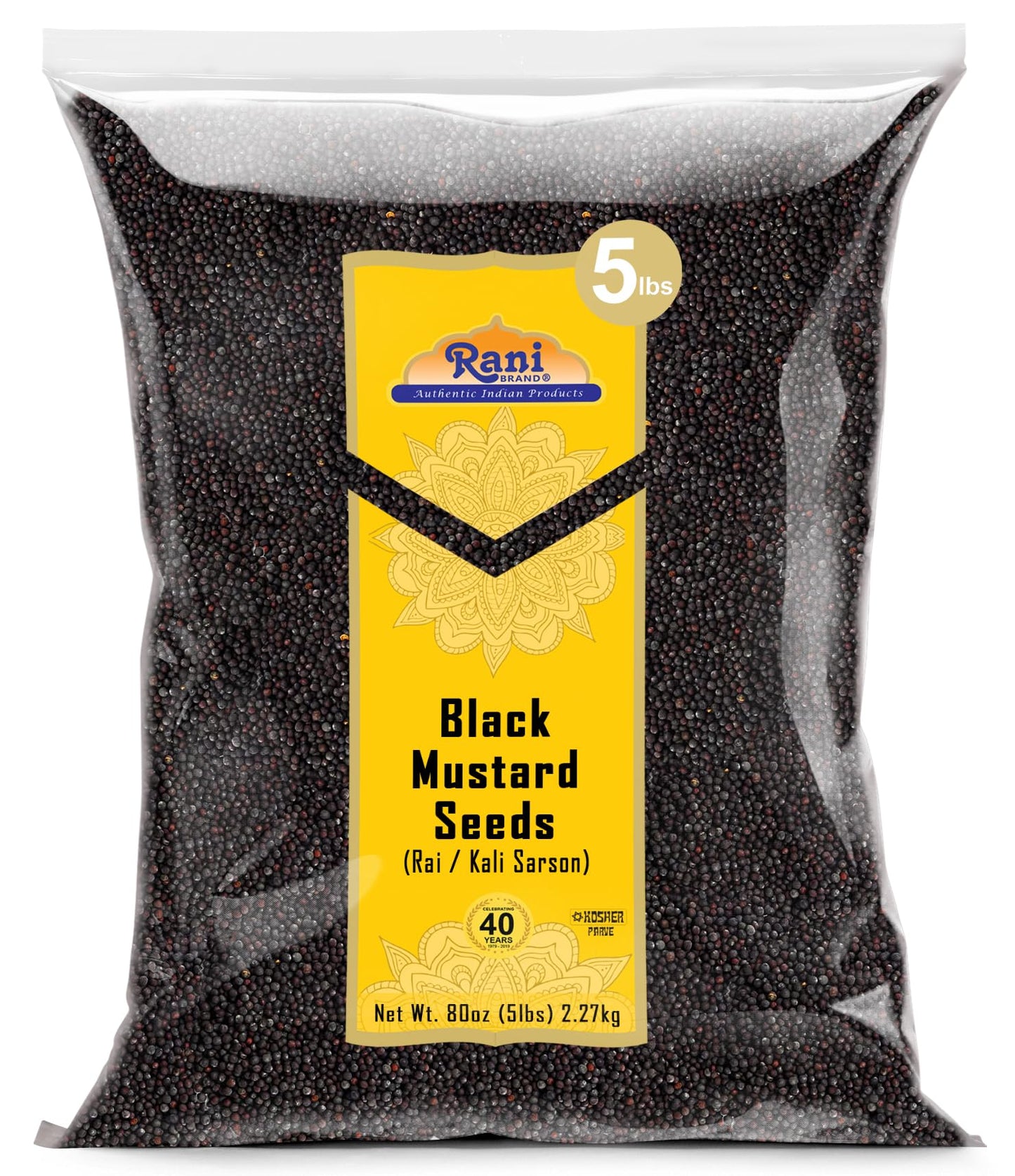 Rani Black Mustard Seeds Whole Spice, 80oz (5lbs), All Natural, Gluten Friendly, NON-GMO, Vegan, Indian Origin