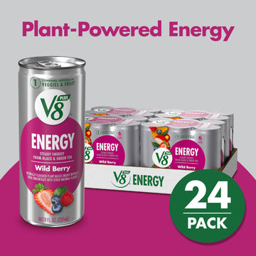 V8 Energy Drink, Wild Berry Flavor, 8 Fl Oz (Pack of 24), Model 200000027101