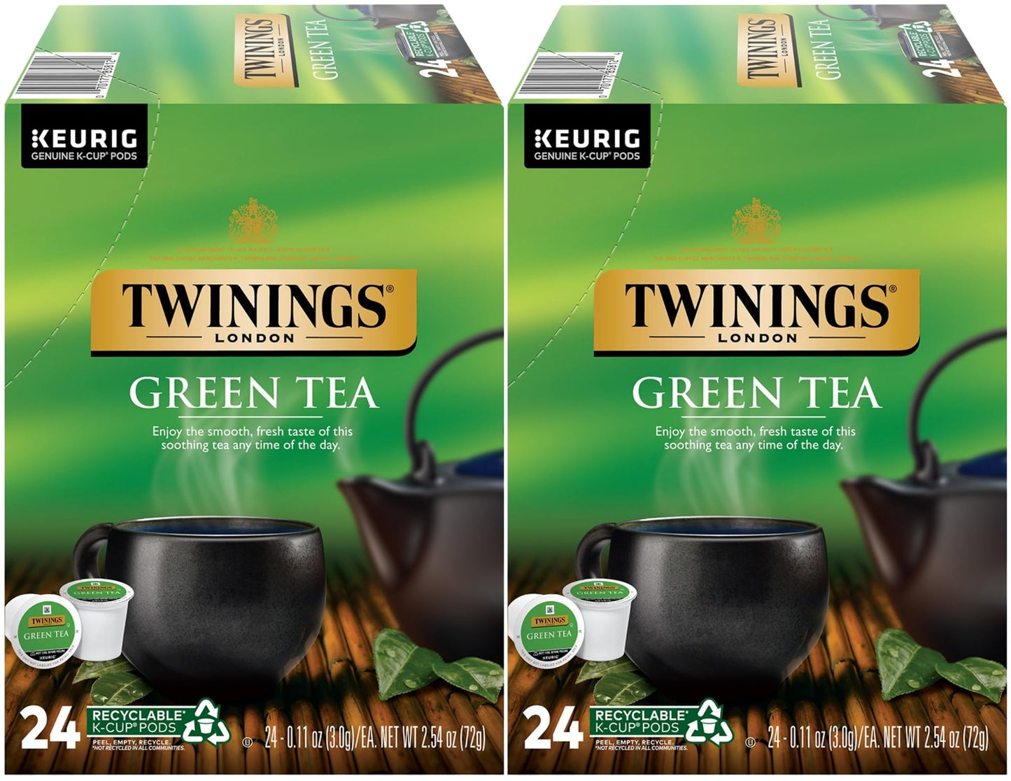 Twinings Green Tea single serve capsules for Keurig K-Cup pod malt-inspired (48 Count)