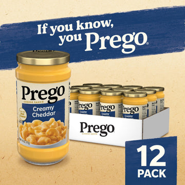 Prego Creamy Cheddar Cheese Sauce, 14.5 Oz Jar, 12 Pack