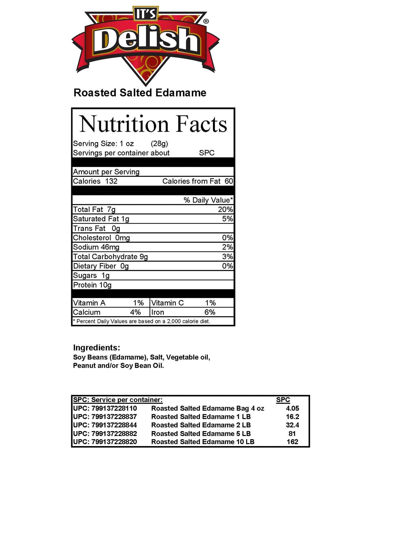 Roasted & Salted Edamame By Its Delish (5 Lbs)