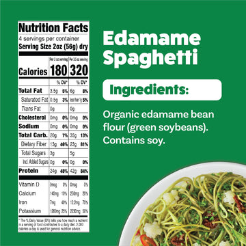Explore Cuisine Organic Edamame Spaghetti - 2.2 lbs - Low-Carb, Keto-Friendly Pasta - High in Plant-Based Protein - Non-GMO, Glu