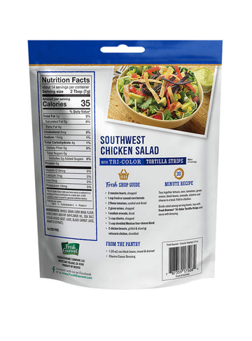 Fresh Gourmet Tri | Color Tortilla Strips | 3.5 Ounce, Pack Of 9 | Low Carb | Crunchy Snack And Salad Topper