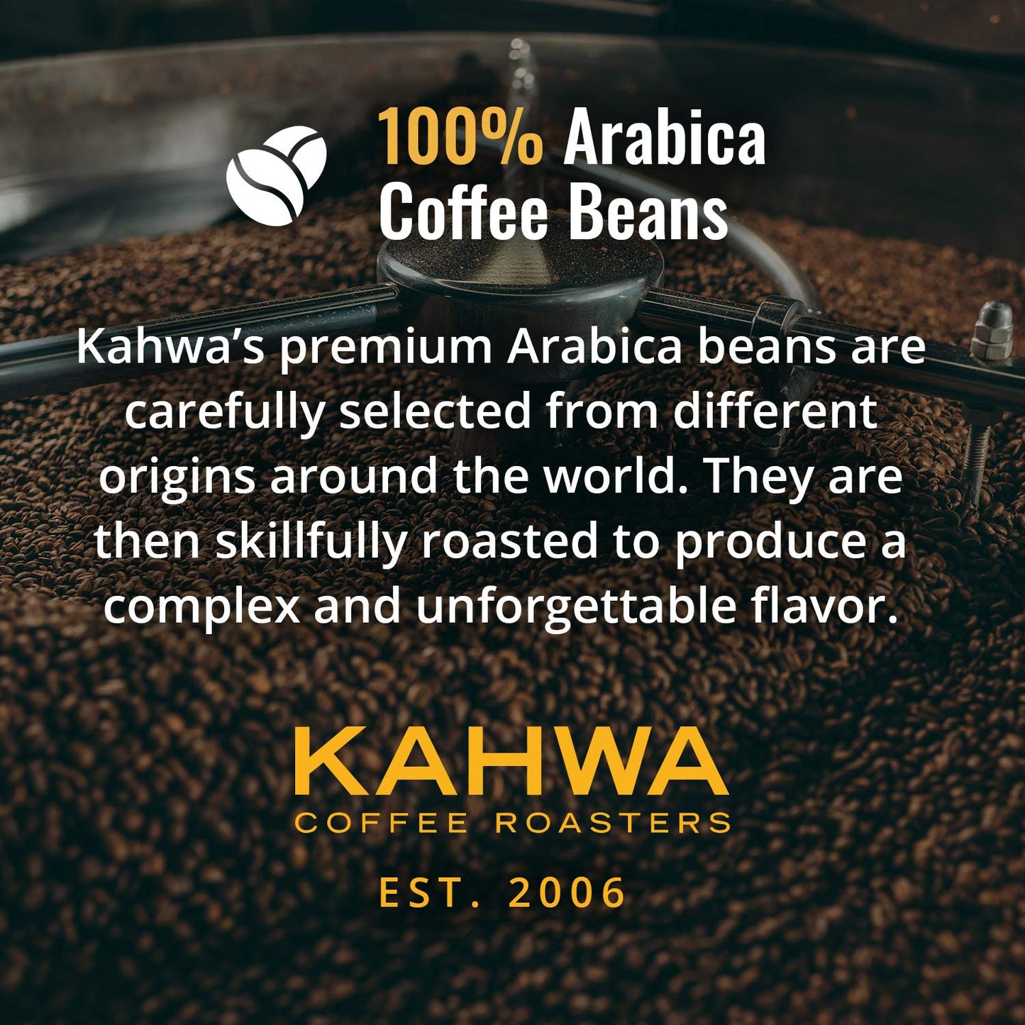 Kahwa Coffee Sirocco Medium Dark Roast House Blend, Whole Bean Coffee, 1 Lb Bag