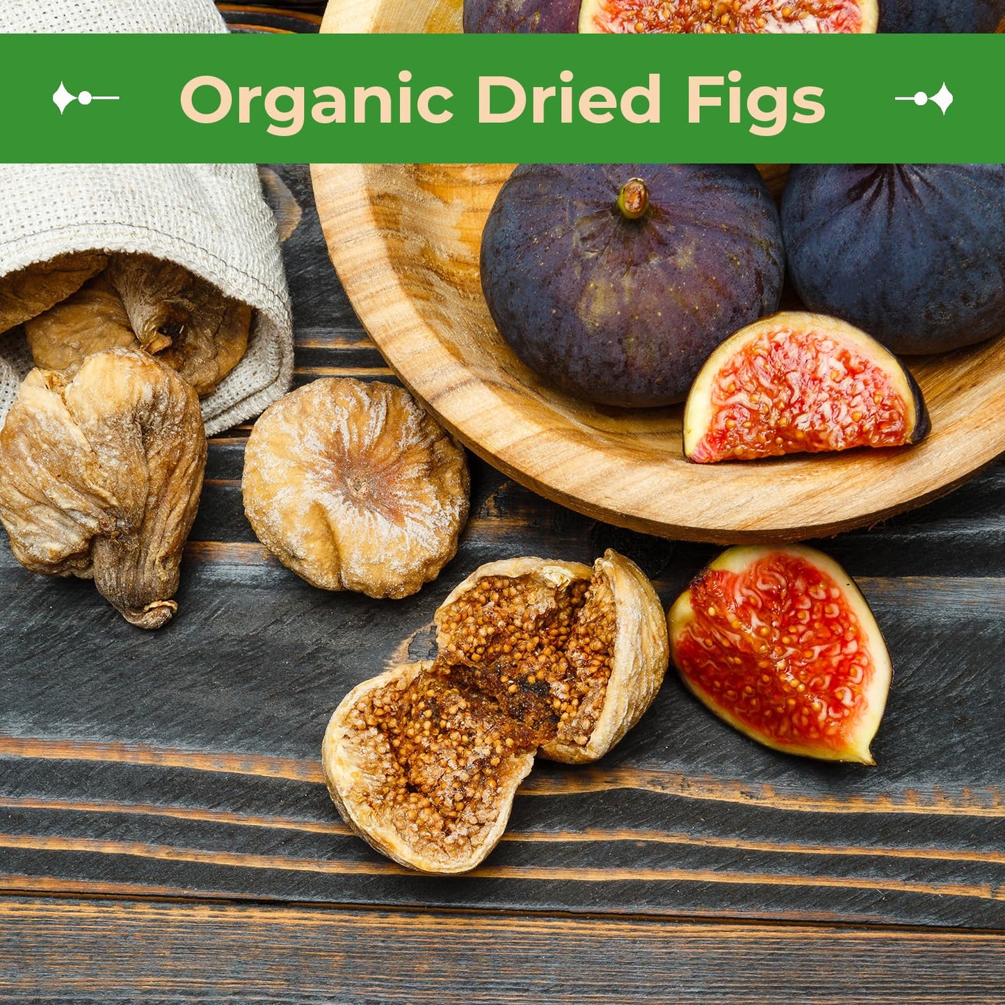 Sincerely Nuts Organic Dried Turkish Figs (2 Lb)-Vegan, Kosher, And Gluten-Free Food-Nutritious And Delicious On-The-Go Snack-Lo