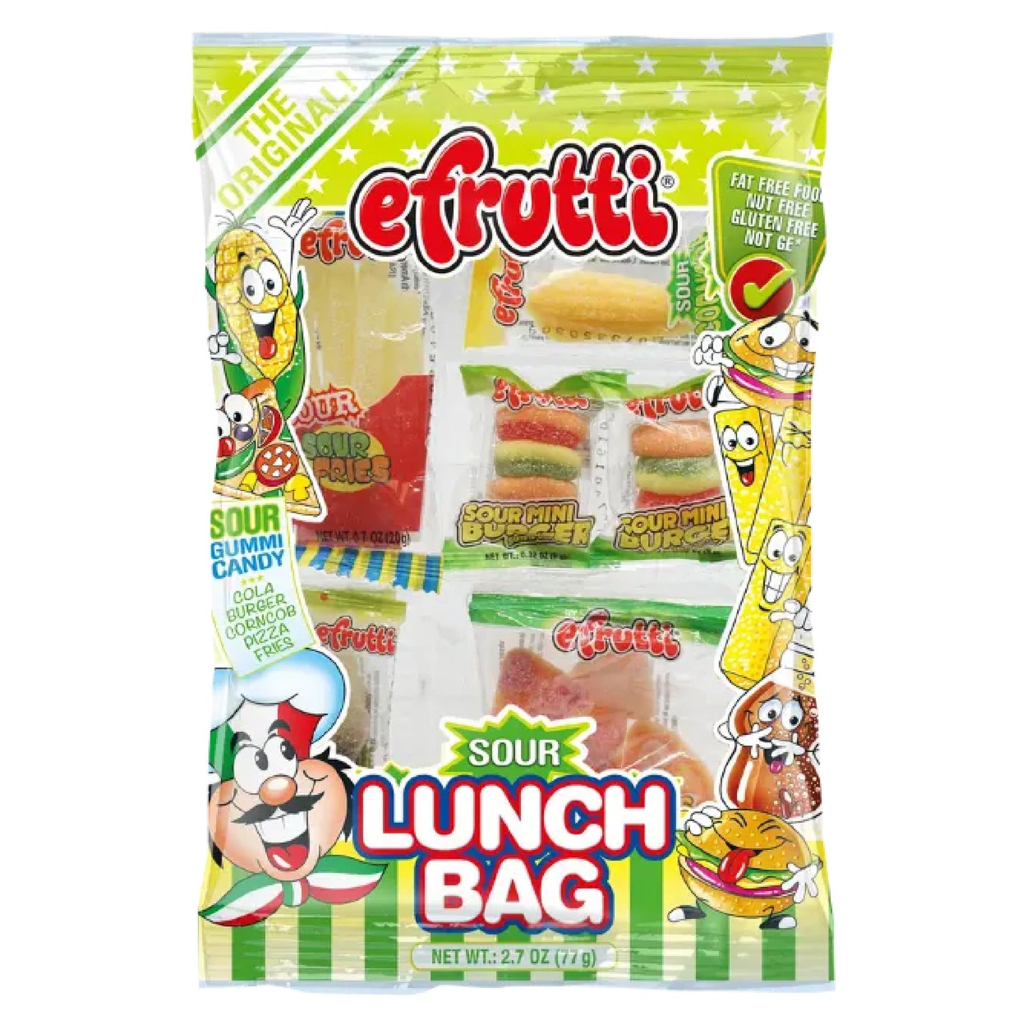 Gummi Sour Lunch Candies - 2.7 oz (Pack of 12) - Chewy Assorted Gummies in Fun Lunch Shapes - Perfect for Parties, Classroom Re