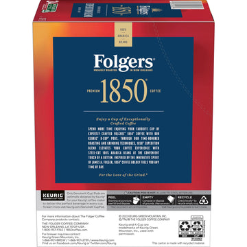 1850 By Folgers Pioneer Blend Medium Roast Coffee, 96 Keurig K-Cup Pods, 24 Count (Pack Of 4)