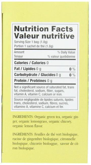 Uncle Lees Organic Lemon Ginger Green Tea, 100% Natural Premium Green Tea Bags, Fresh Flavor, Enjoy With Honey, Hot Tea Or Iced