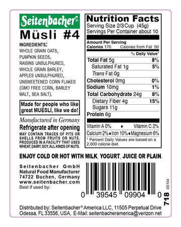 Seitenbacher Muesli #4 Nut Lovers, 16 Ounce, Pack of 6