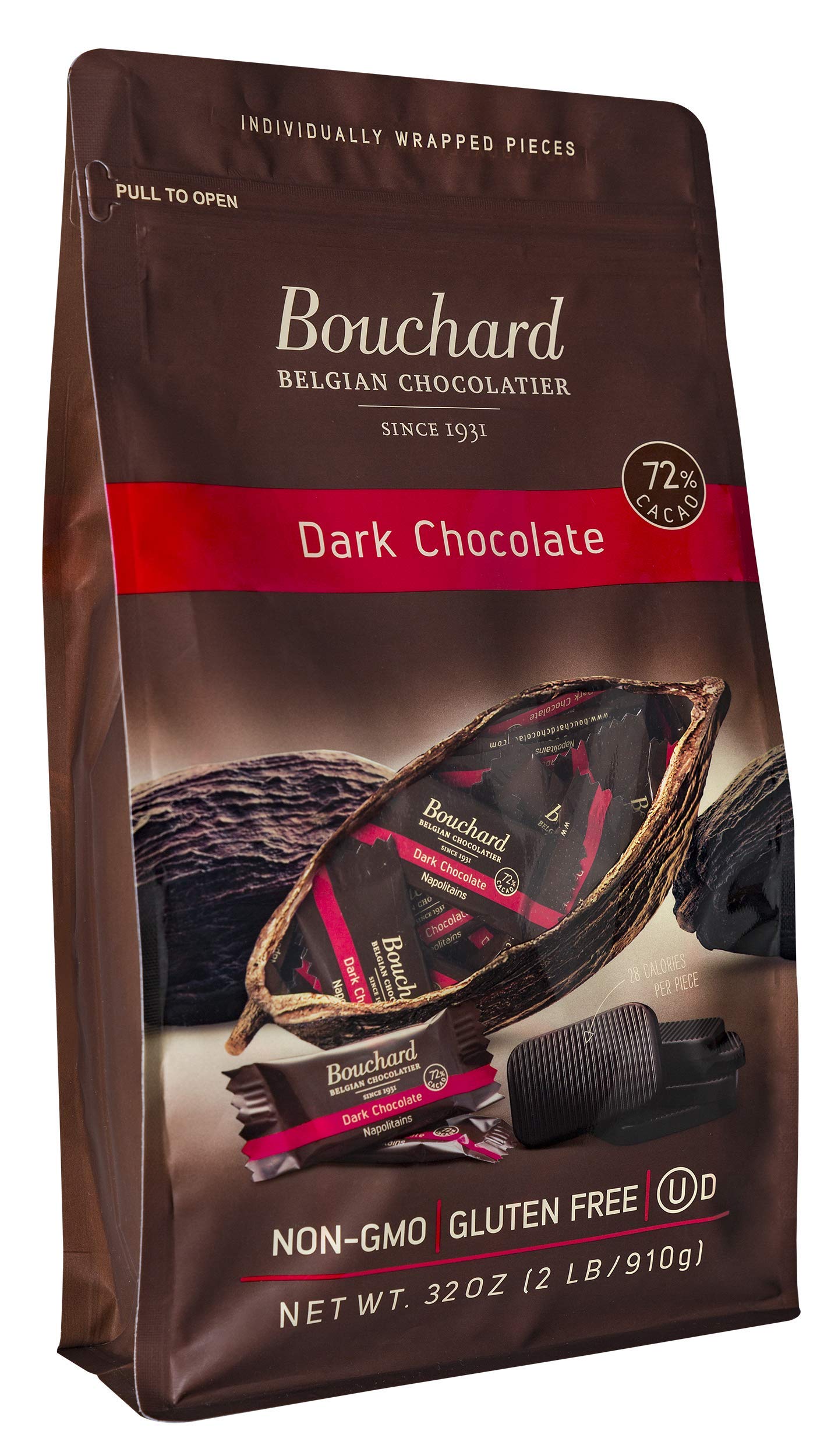 Bouchard Belgian Dark Chocolate Gluten-Free 72% Cacao (35.3 OZ / 2.2 LB)