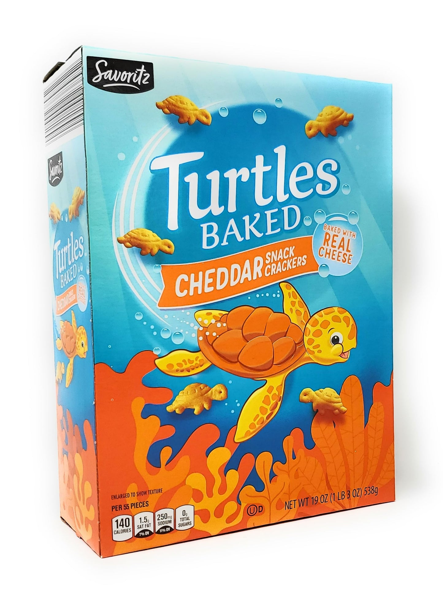 Turtle Baked Cheddar Snack Crackers, Baked with Real Cheese 19 oz/538 g (Pack of 1)
