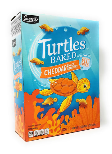 Turtle Baked Cheddar Snack Crackers, Baked with Real Cheese 19 oz/538 g (Pack of 1)