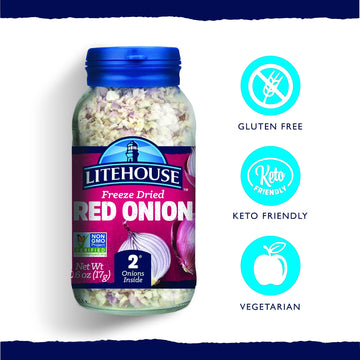 LITEHOUSE Freeze Dried Red Onion - Gluten Free, Vegetarian, Keto, 0.6 Oz, Model 30791