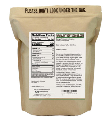 Anthony'S Organic Cocoa Powder, 2 Lb, Gluten Free, Non Gmo