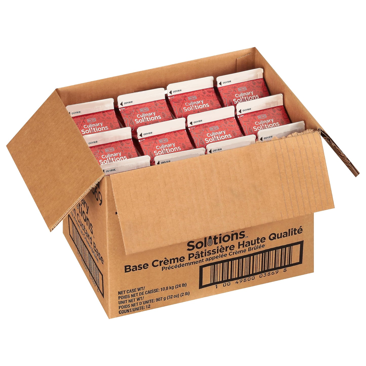 Culinary Solutions Premium Custard Base Liquid, For Crme Brl E, 32Oz Cartons, 12 Per Case