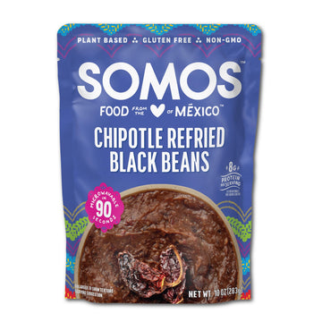 Somos Chipotle Refried Black Beans - Gluten Free, Non-Gmo, Vegan & Microwavable Meals Ready To Eat - Delicious, Healthy & Conven