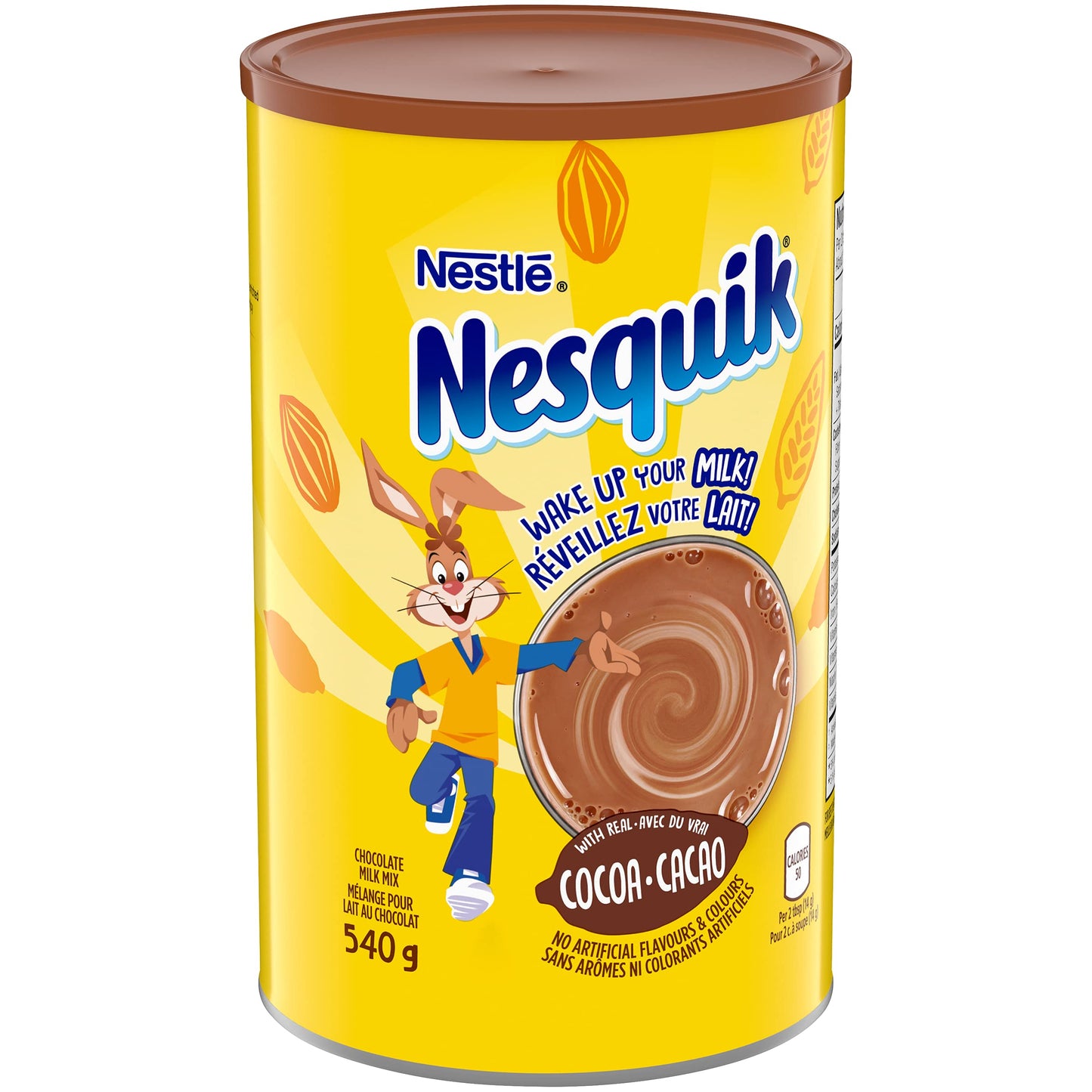 Nesquik Less Sugar Vitamin Enriched Chocolate Powder, 540g/19 oz. Canister {Imported from Canada}